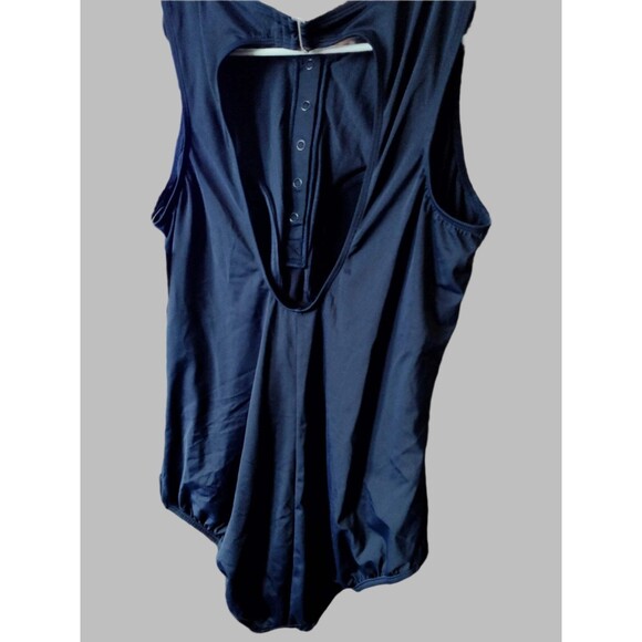 Women's Adjustable Back Closure Dark Blue Swimsuit - Size 1X - Picture 3 of 5